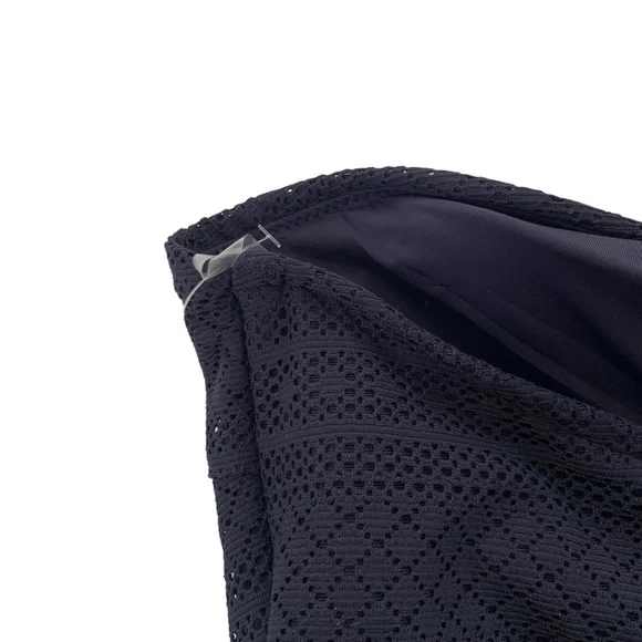 Sea Level One Shoulder Cut Out Lace Bodice One Piece Swimsuit Navy 12 NWT - Picture 10 of 15